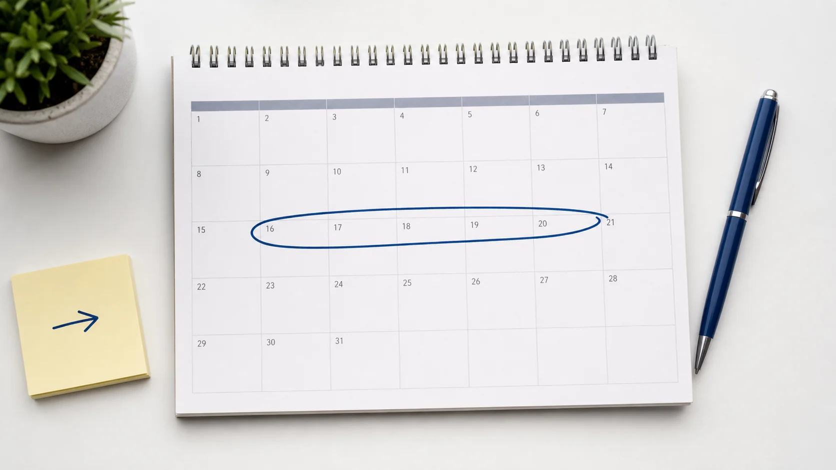 Calendário corporativo destacando a janela de 1 a 3 meses antes do aniversário do contrato para solicitar portabilidade